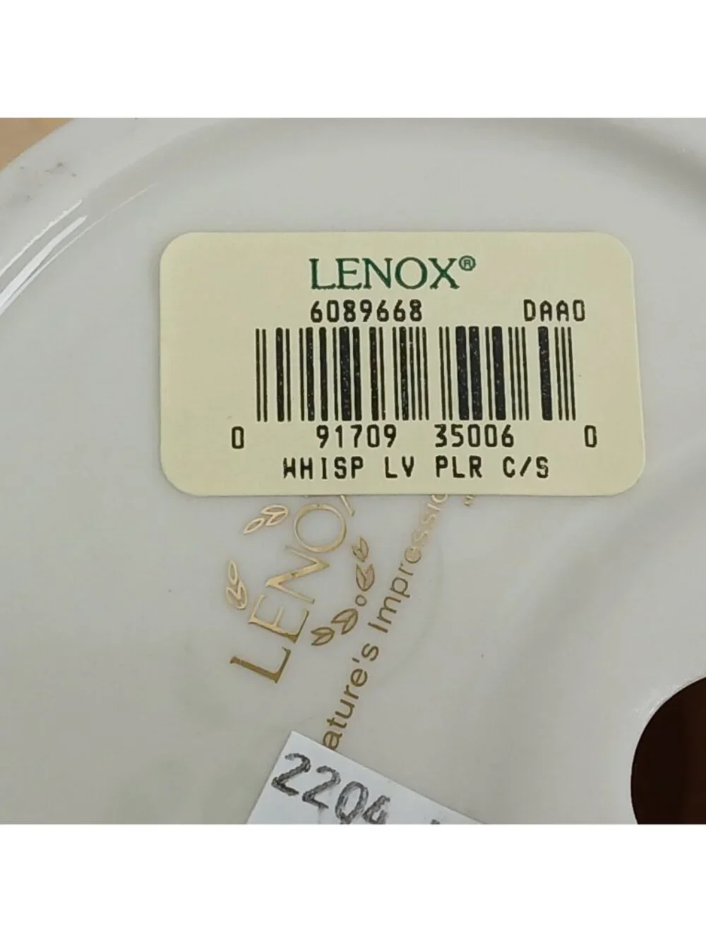 Lenox Pillar Candle Holder Natures Impressions Leaves Pattern Vintage 2000 USA